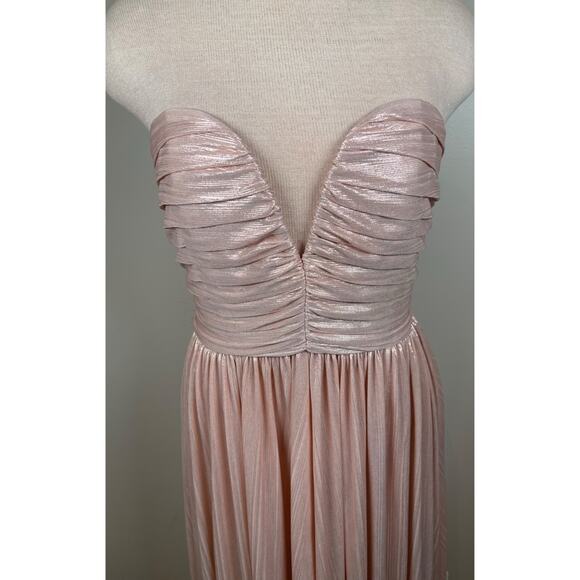 Retrofete Madeleine Strapless Ruched Pleated Plunging Bustier Maxi Dress Size M - Picture 5 of 10